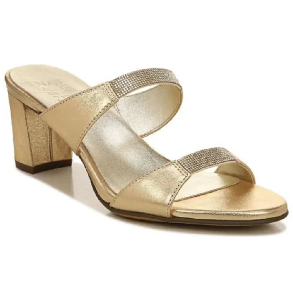 NATURALIZER Venus 2 Womens Leather Rhinestone Mule Sandals